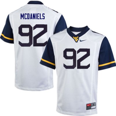 Men's West Virginia Mountaineers NCAA #92 Dalton McDaniels White Authentic Nike Stitched College Football Jersey LB15R02ZJ